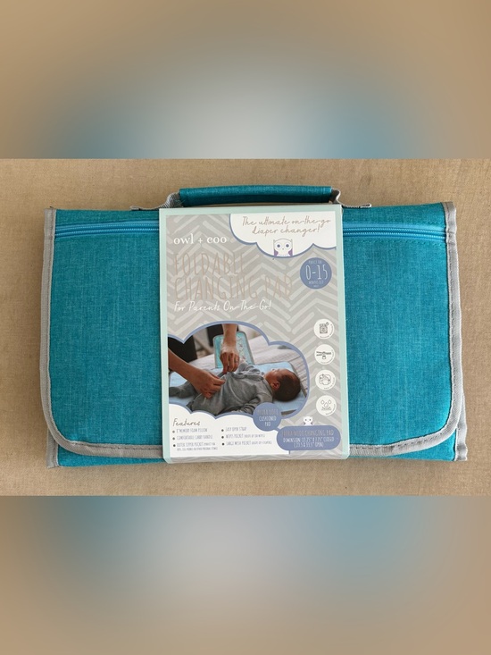 Owl + Coo Other - New - Teal Foldable Baby Changing Mat with Carry Handle